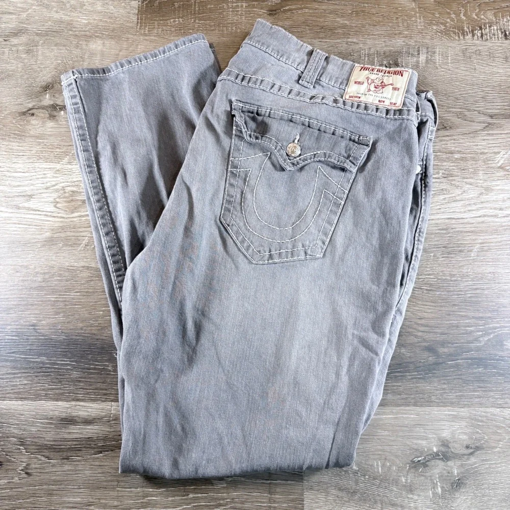 True Religions Men's Ricky Relaxed Straight Flap Pocket Jeans Size 44 x 33